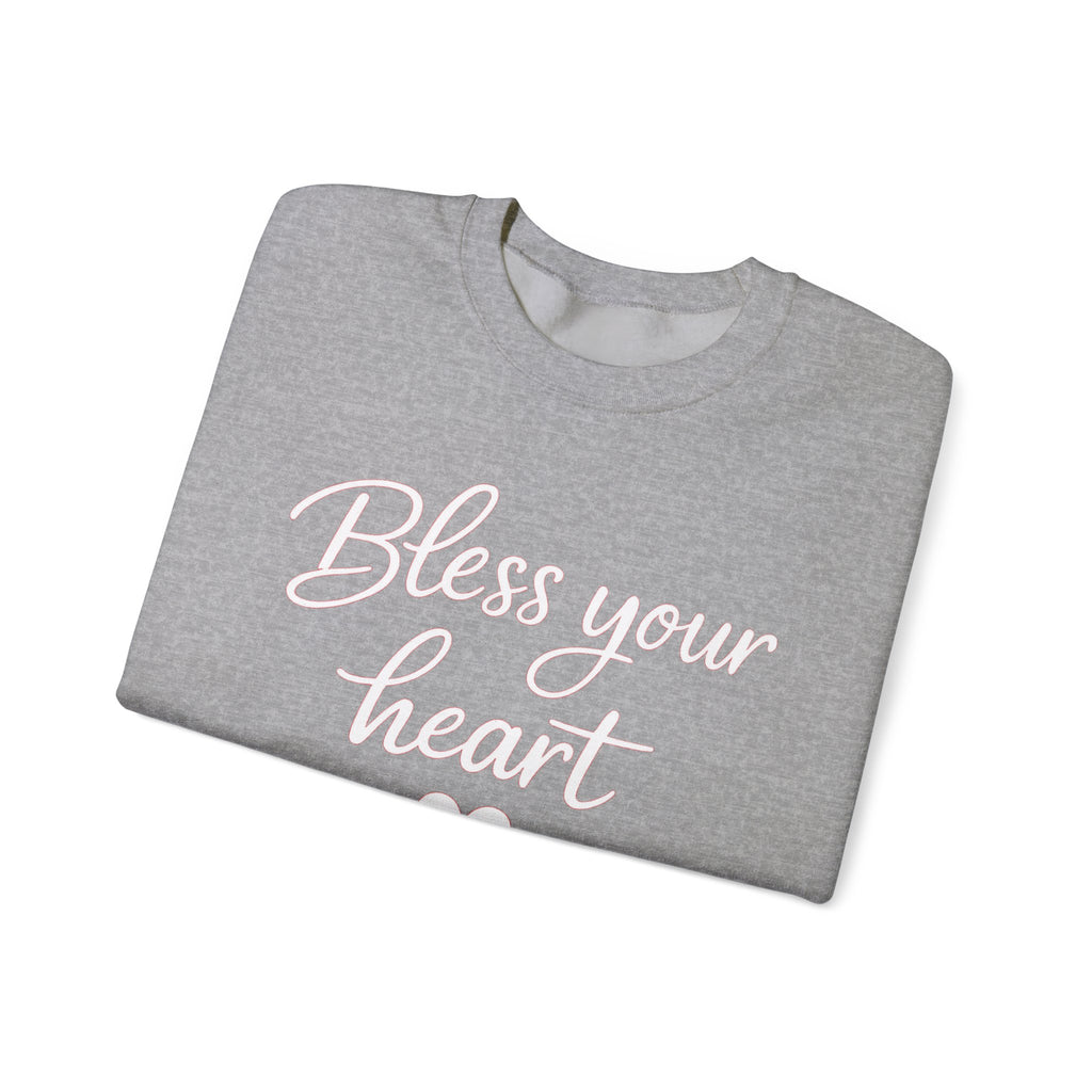 Bless Your Heart crewneck sweatshirt | Script text with heart design