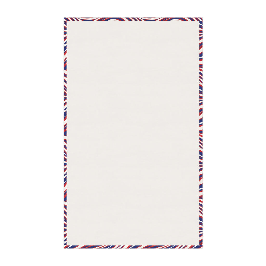 Buffalo Red White Blue Pattern Tea Towel | Striped Kitchen Towel