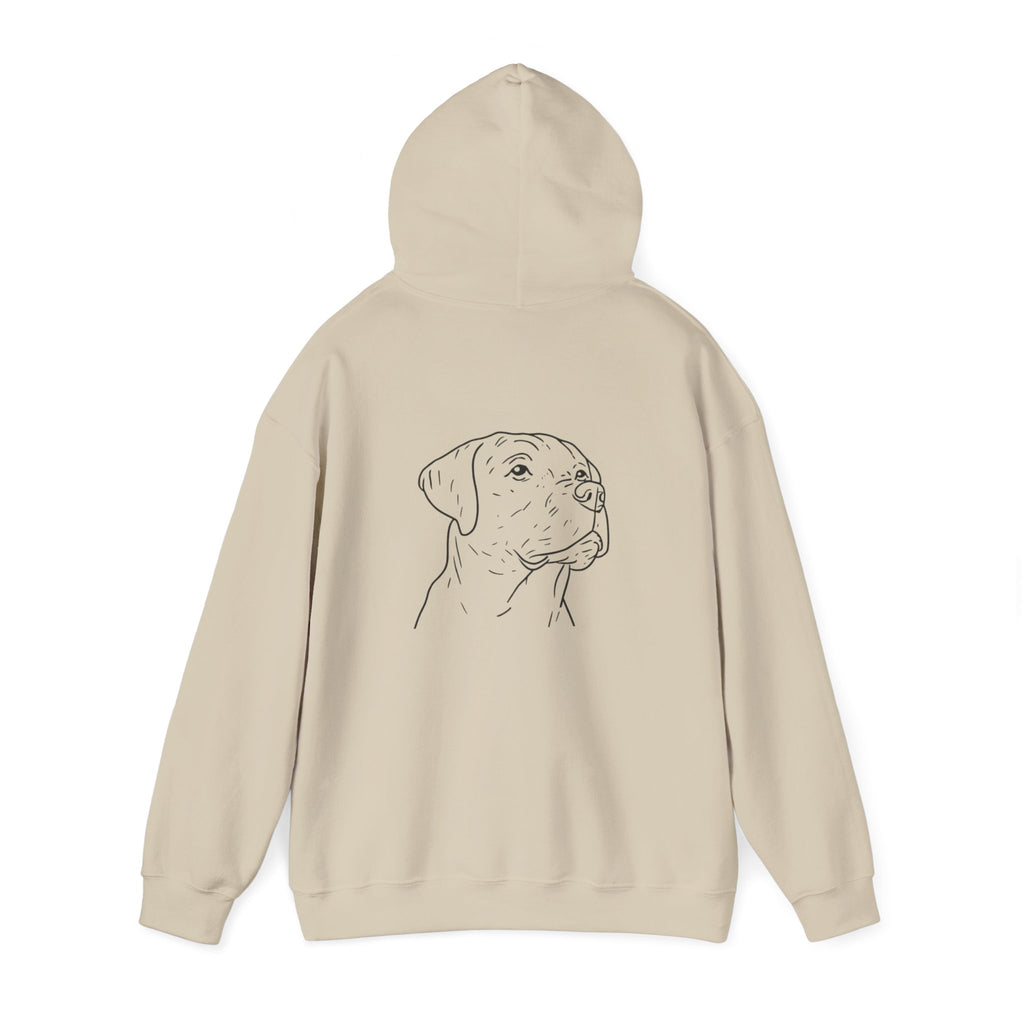 Labrador Retriever Line Art Hoodie | Minimal Dog Portrait, Small Chest Logo