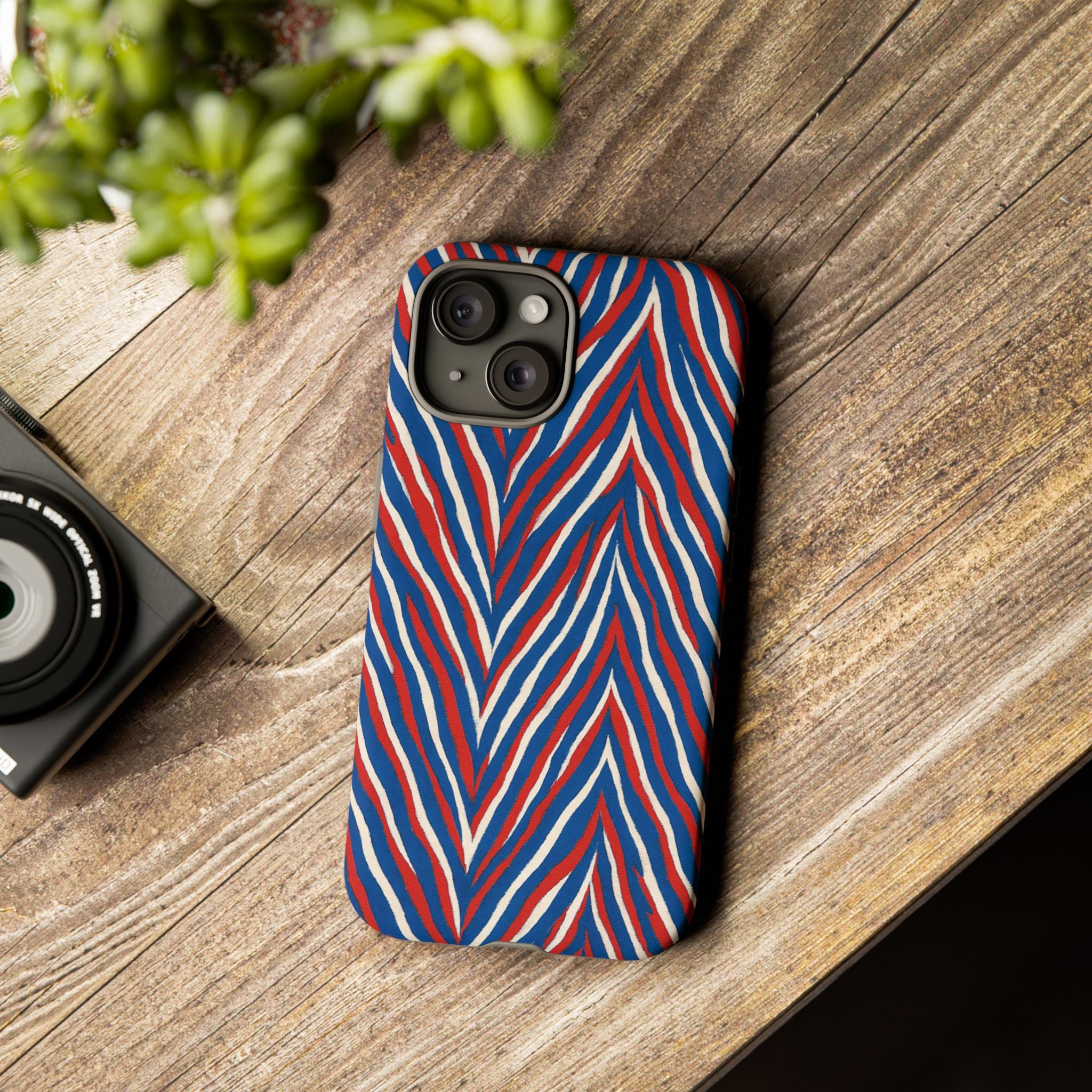 Red White Blue Zebra Stripe Tough Case | Patriotic Phone Cover