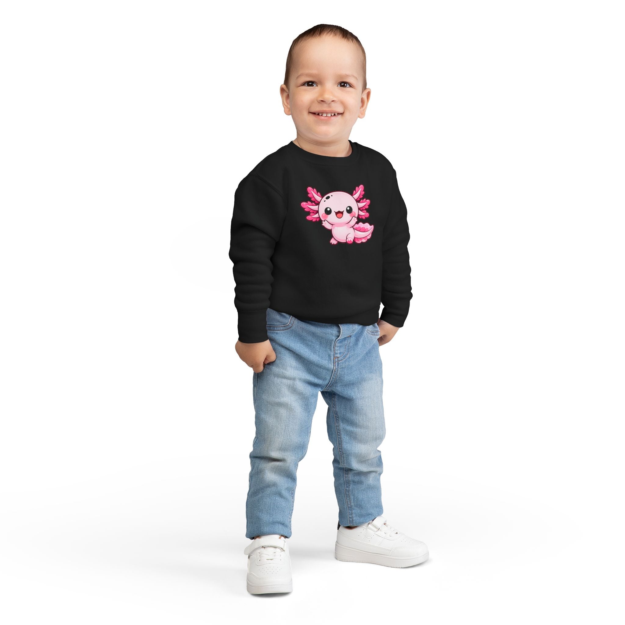 Pink Axolotl Toddler Sweatshirt | Cute Sea Creature Kids Top