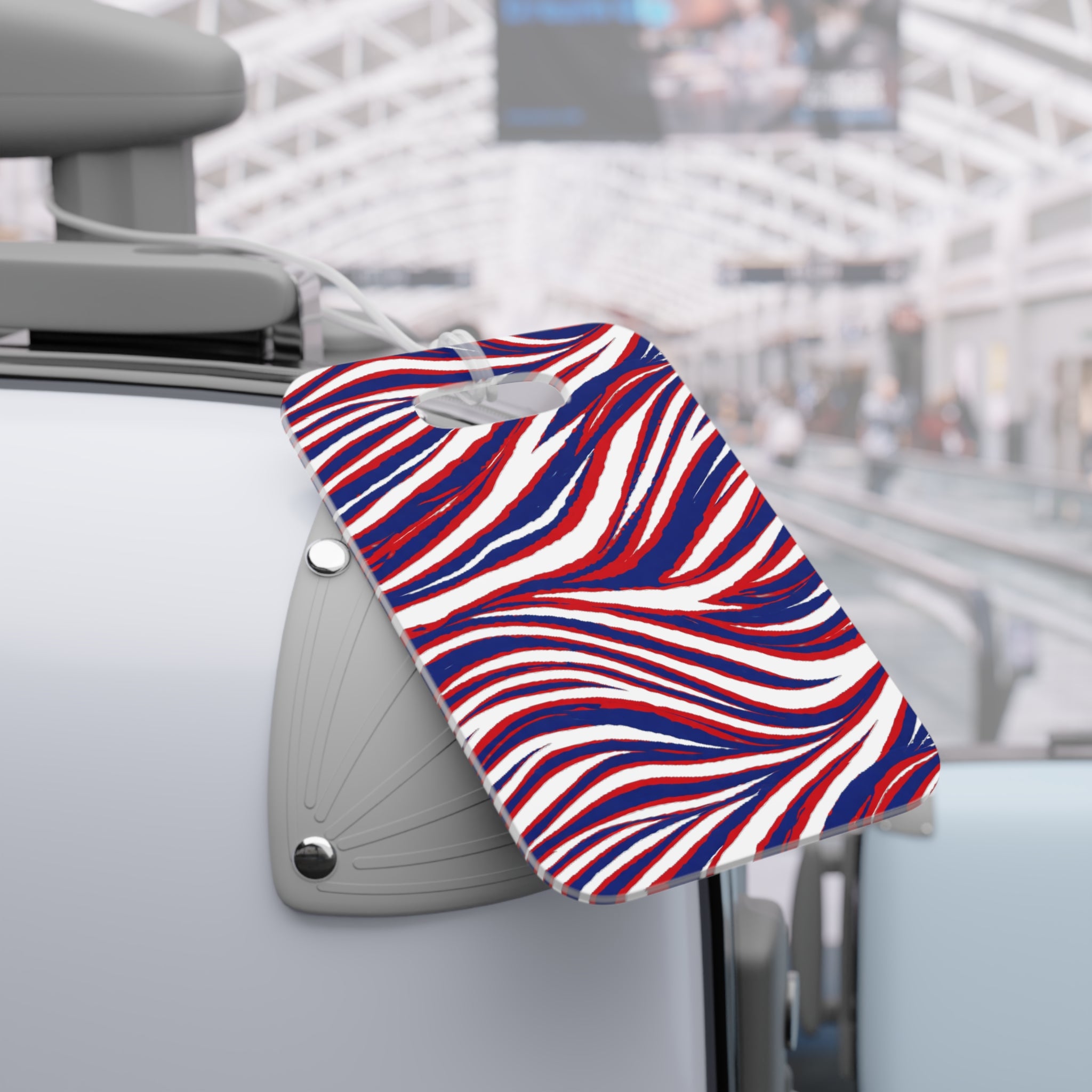 Buffalo Red White Blue Pattern Luggage Tag | Stripe