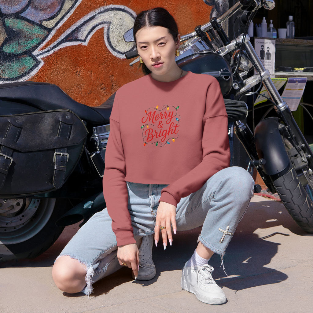 Women's Merry & Brights Cropped Holiday sweatshirt