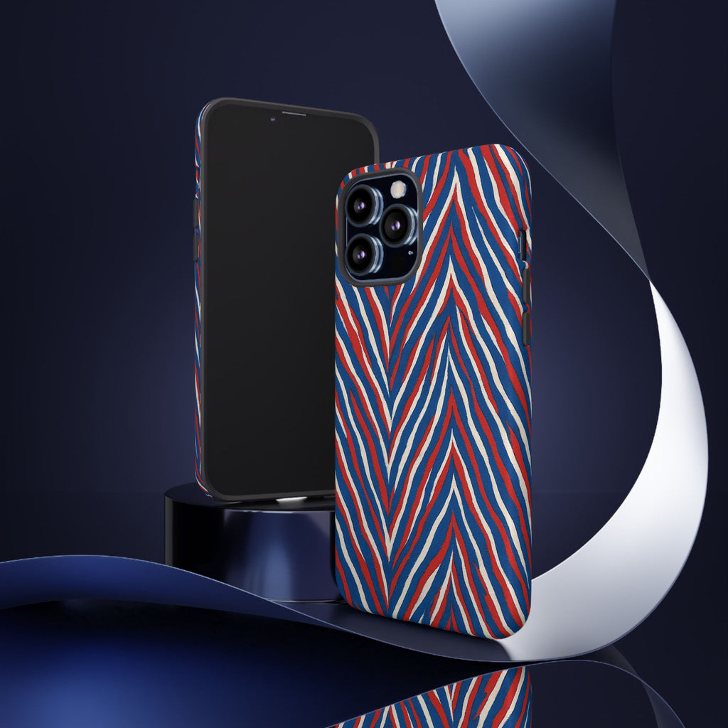 Red White Blue Zebra Stripe Tough Case | Patriotic Phone Cover