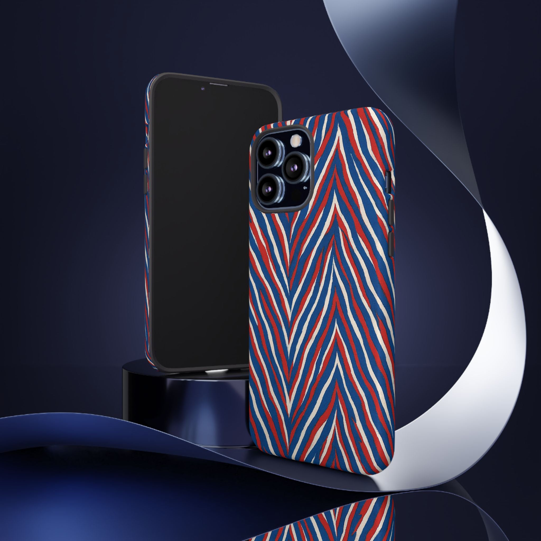 Red White Blue Zebra Stripe Tough Case | Patriotic Phone Cover