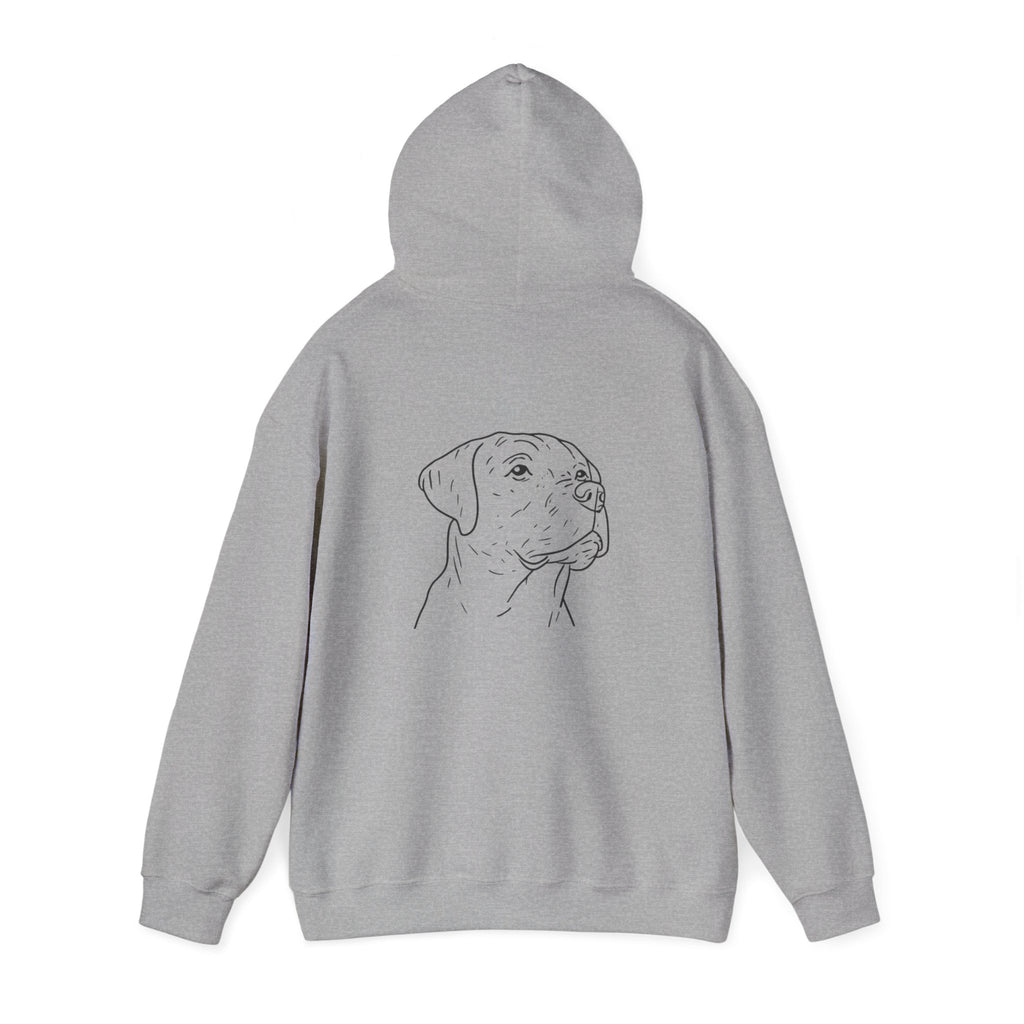 Labrador Retriever Line Art Hoodie | Minimal Dog Portrait, Small Chest Logo