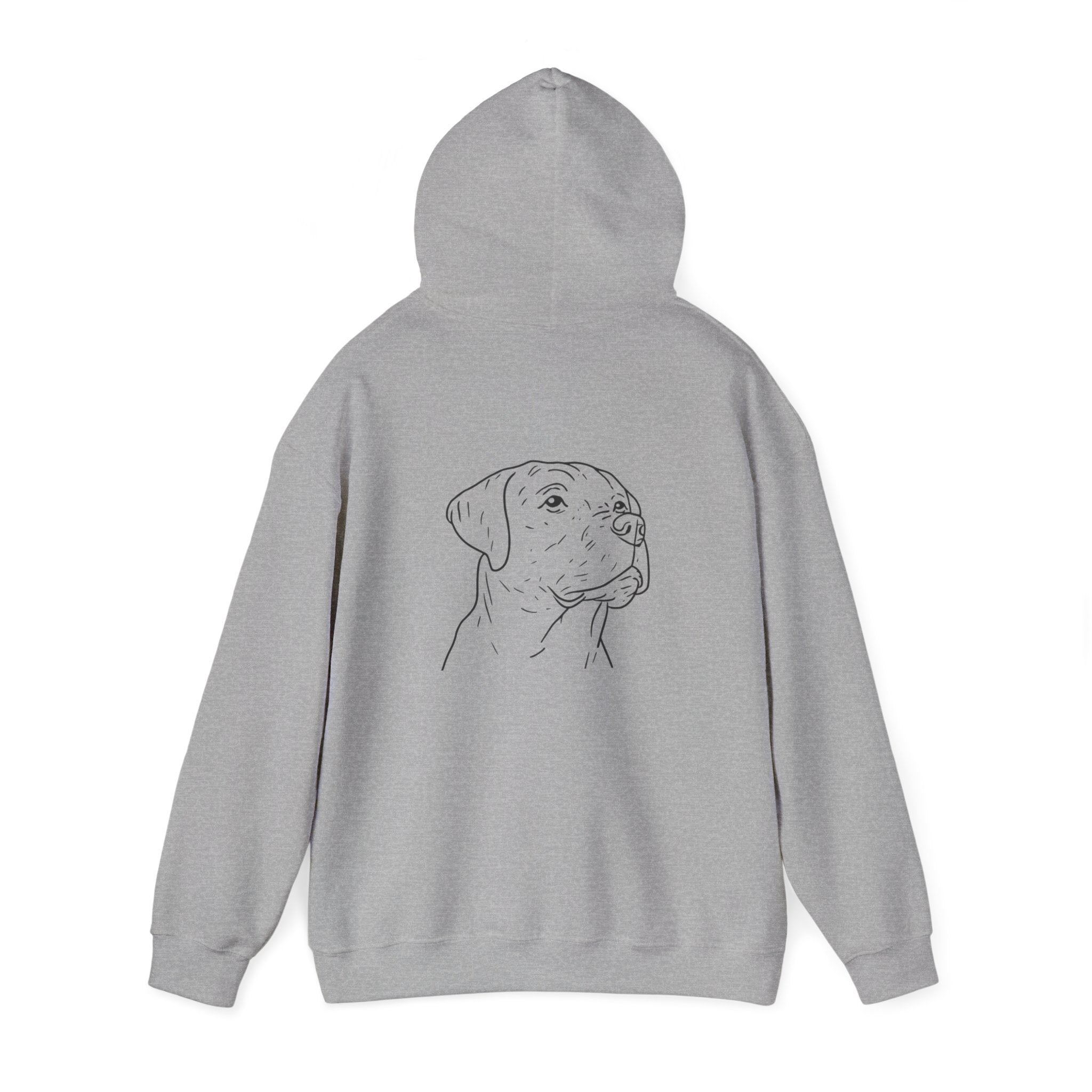 Labrador Retriever Line Art Hoodie | Minimal Dog Portrait, Small Chest Logo