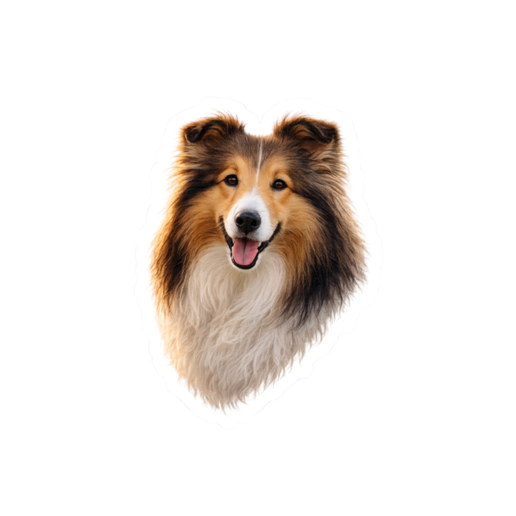 Collie Dog Face Sticker | Kiss-Cut Sticker, Collie Portrait Decal