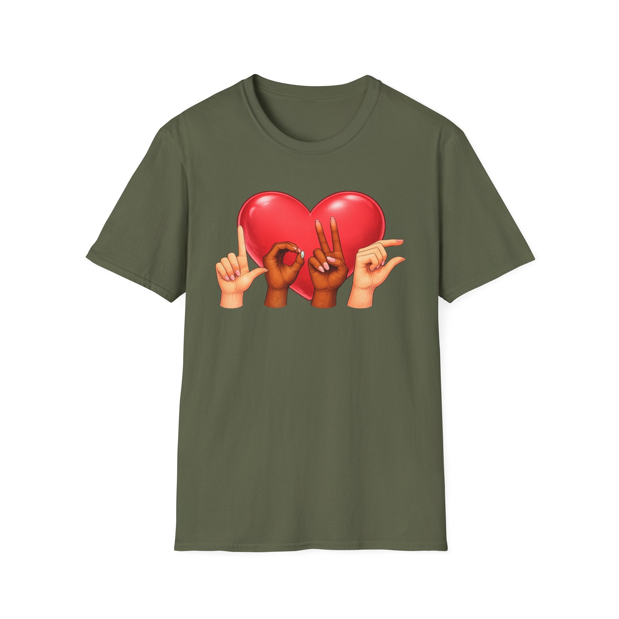 ASL Hands Love Heart T-Shirt | Hand Sign Heart Tee