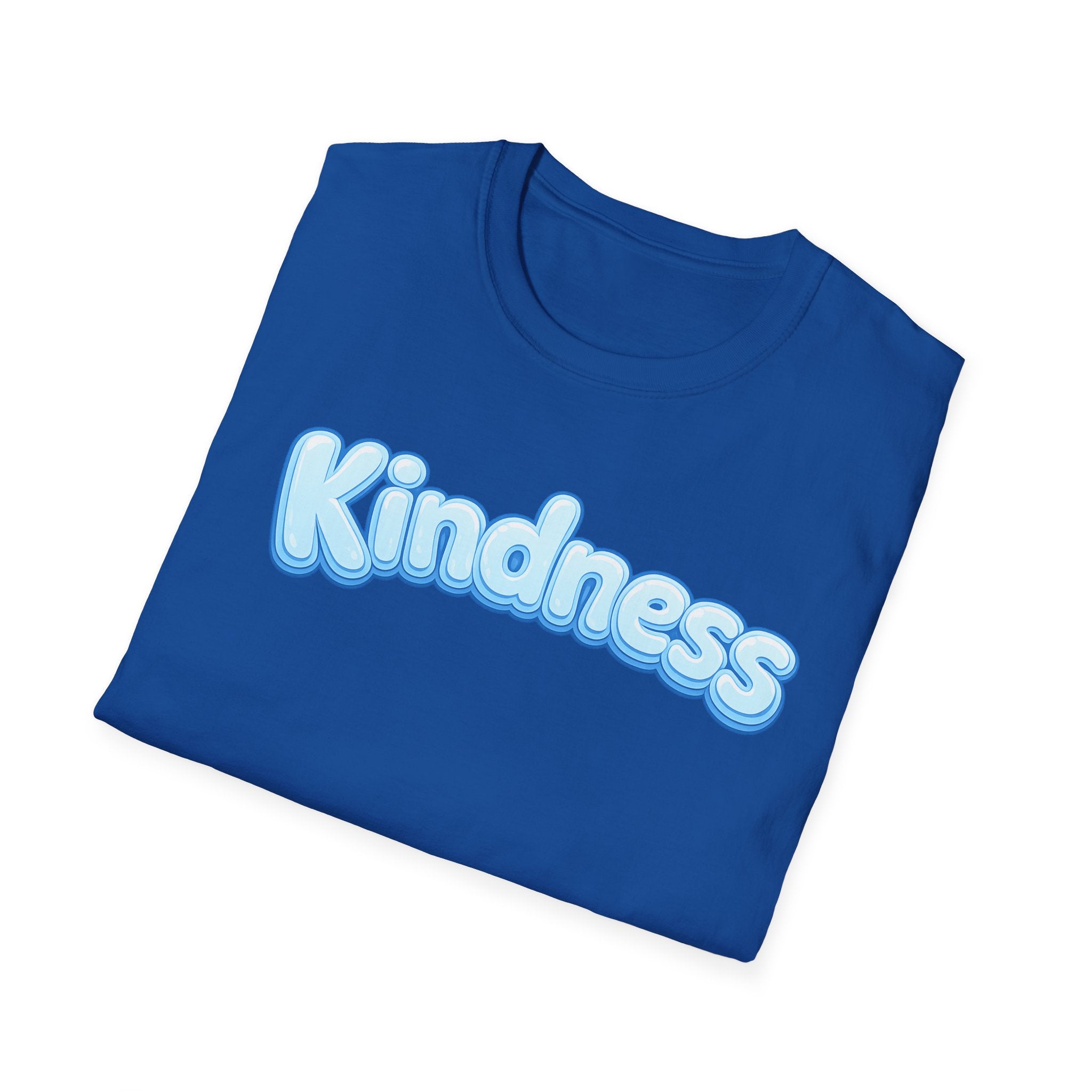 Kindness bubble text T-Shirt | Positive message, pastel blue lettering