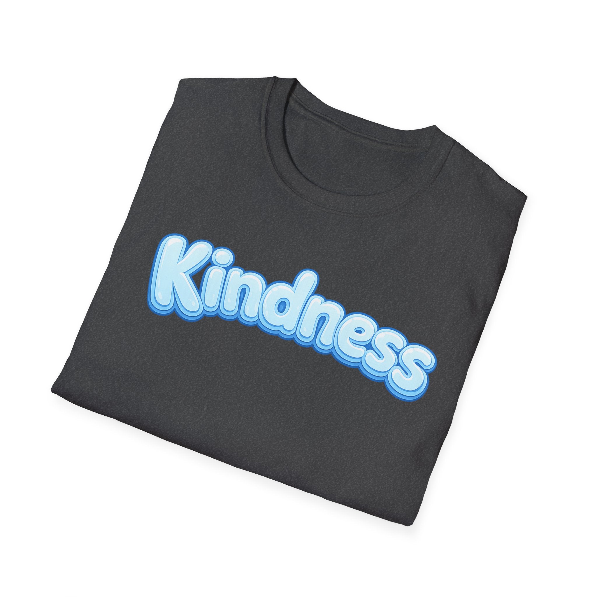 Kindness bubble text T-Shirt | Positive message, pastel blue lettering