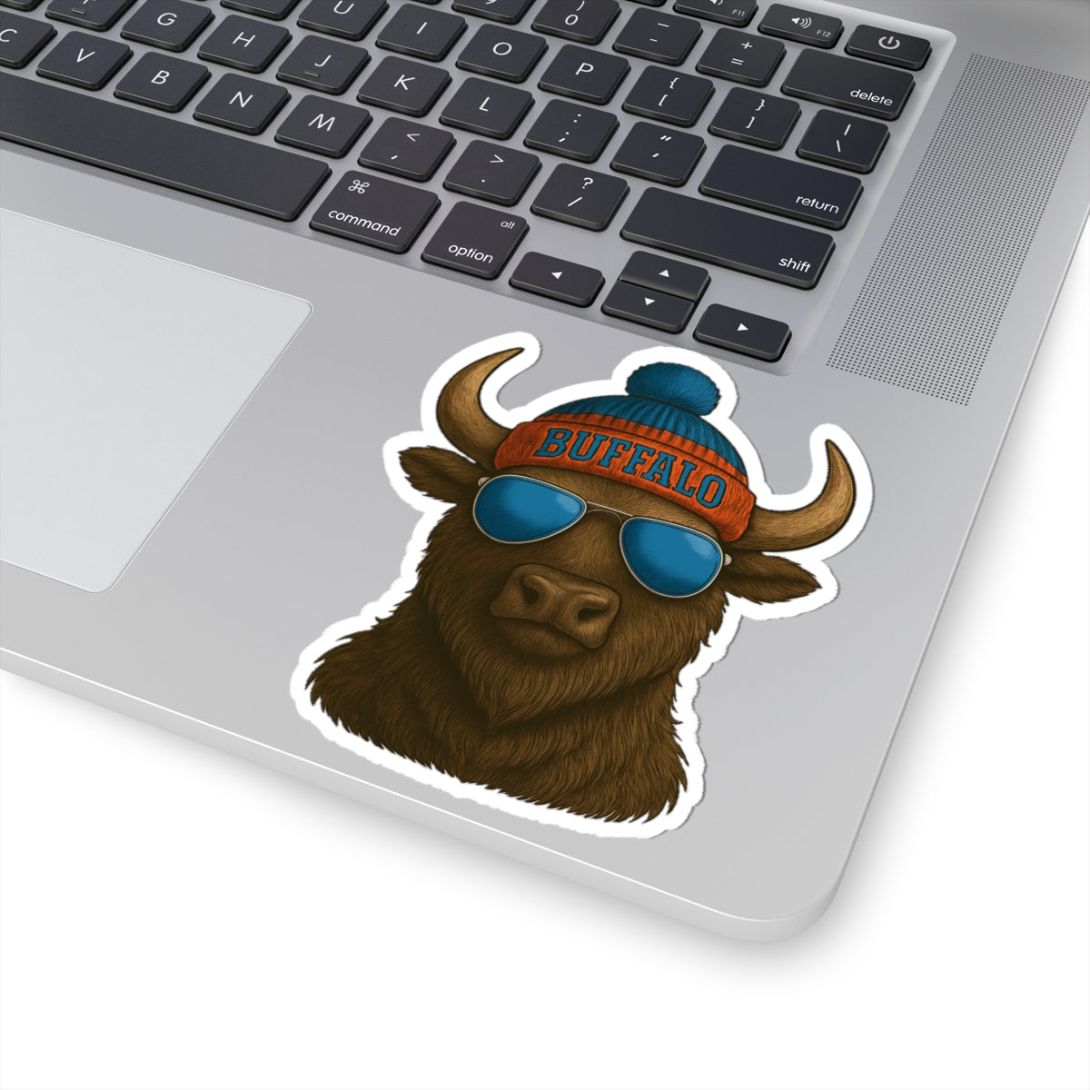 Buffalo with Beanie and Sunglasses Sticker | Kiss-Cut Sticker