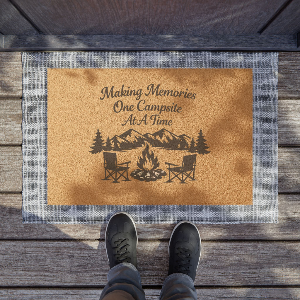 Making Memories One Campsite At A Time Doormat — Outdoor Camping Welcome Mat