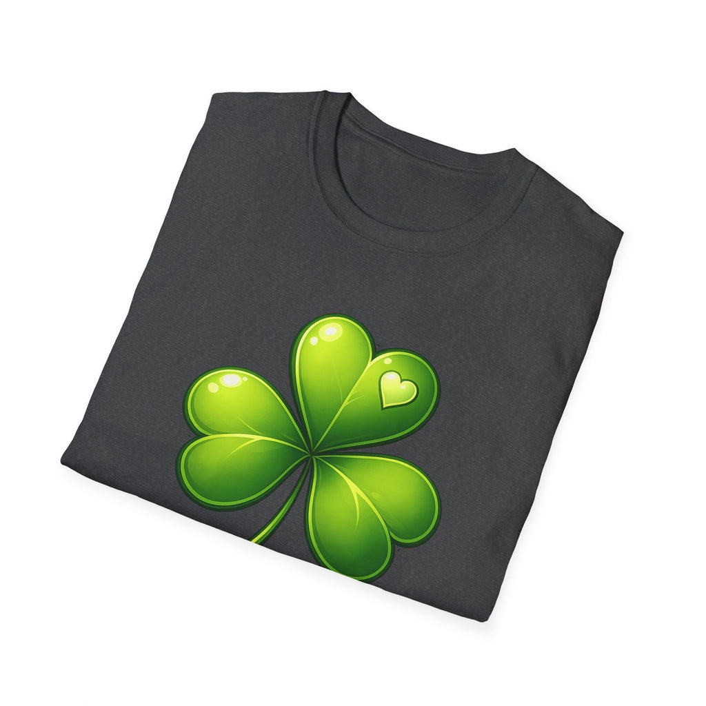 Green Shamrock with heart T-Shirt | Shamrock St. Patrick's Day Tee