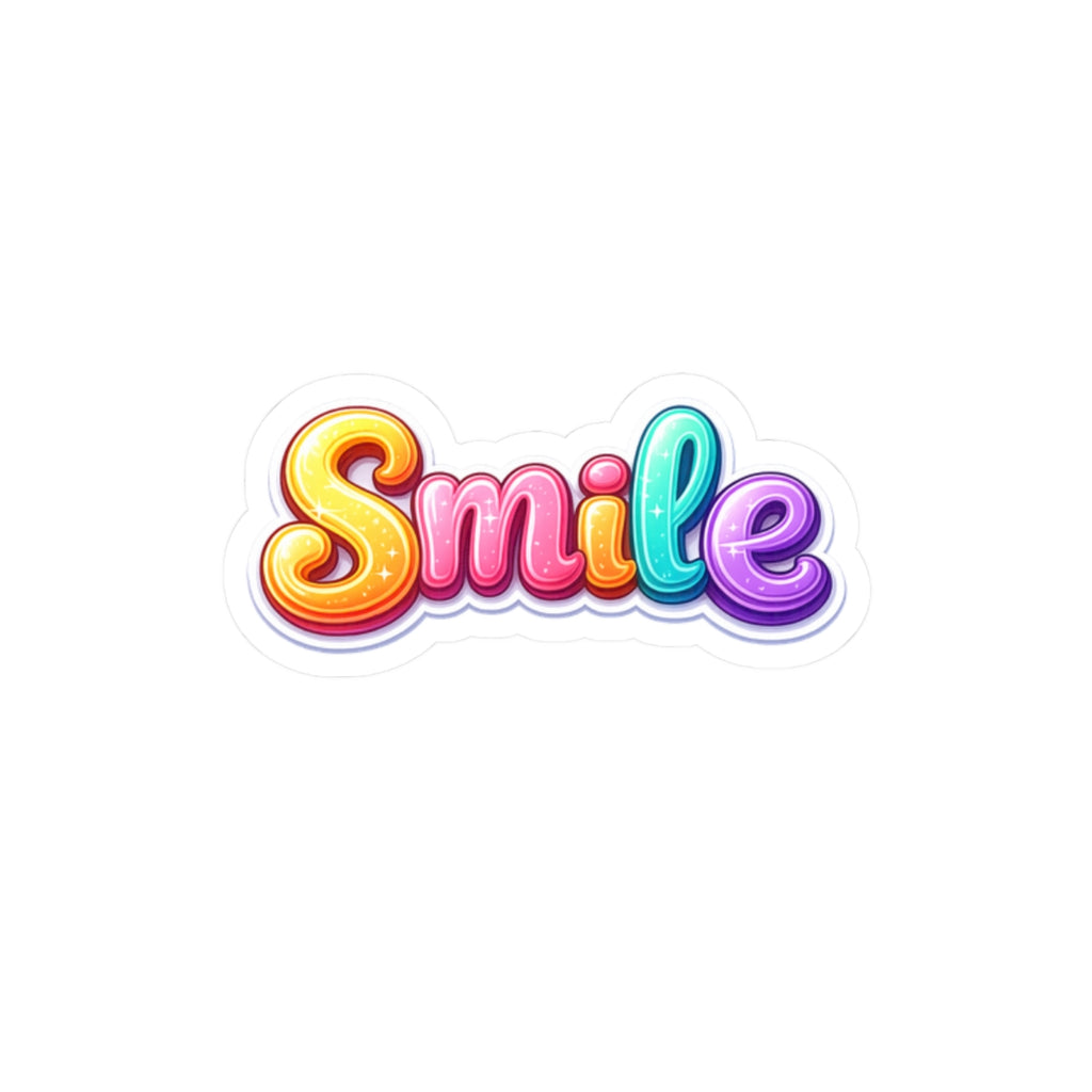 Smile rainbow script Sticker | kiss-cut vinyl decal