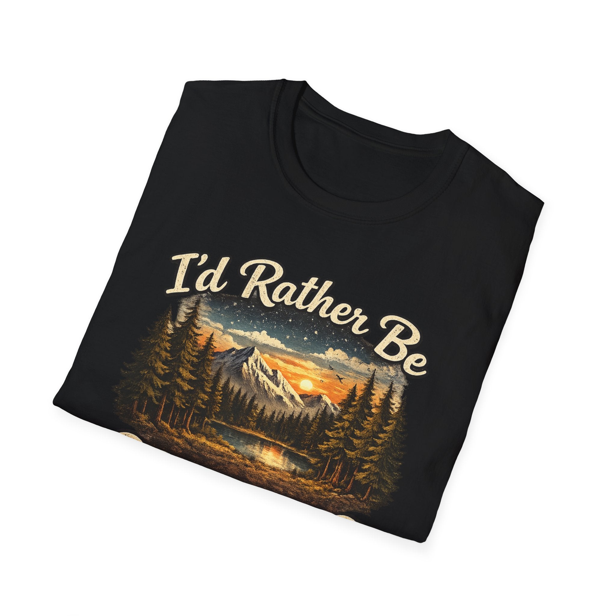 I'd Rather Be Camping T-Shirt | Mountain Forest Sunset Camping Shirt