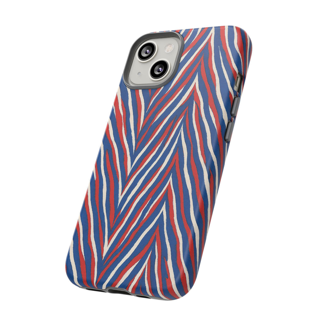 Red White Blue Zebra Stripe Tough Case | Patriotic Phone Cover