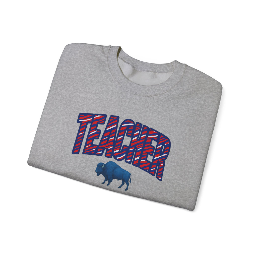 Teacher buffalo plaid arch Sweatshirt | Teacher crewneck