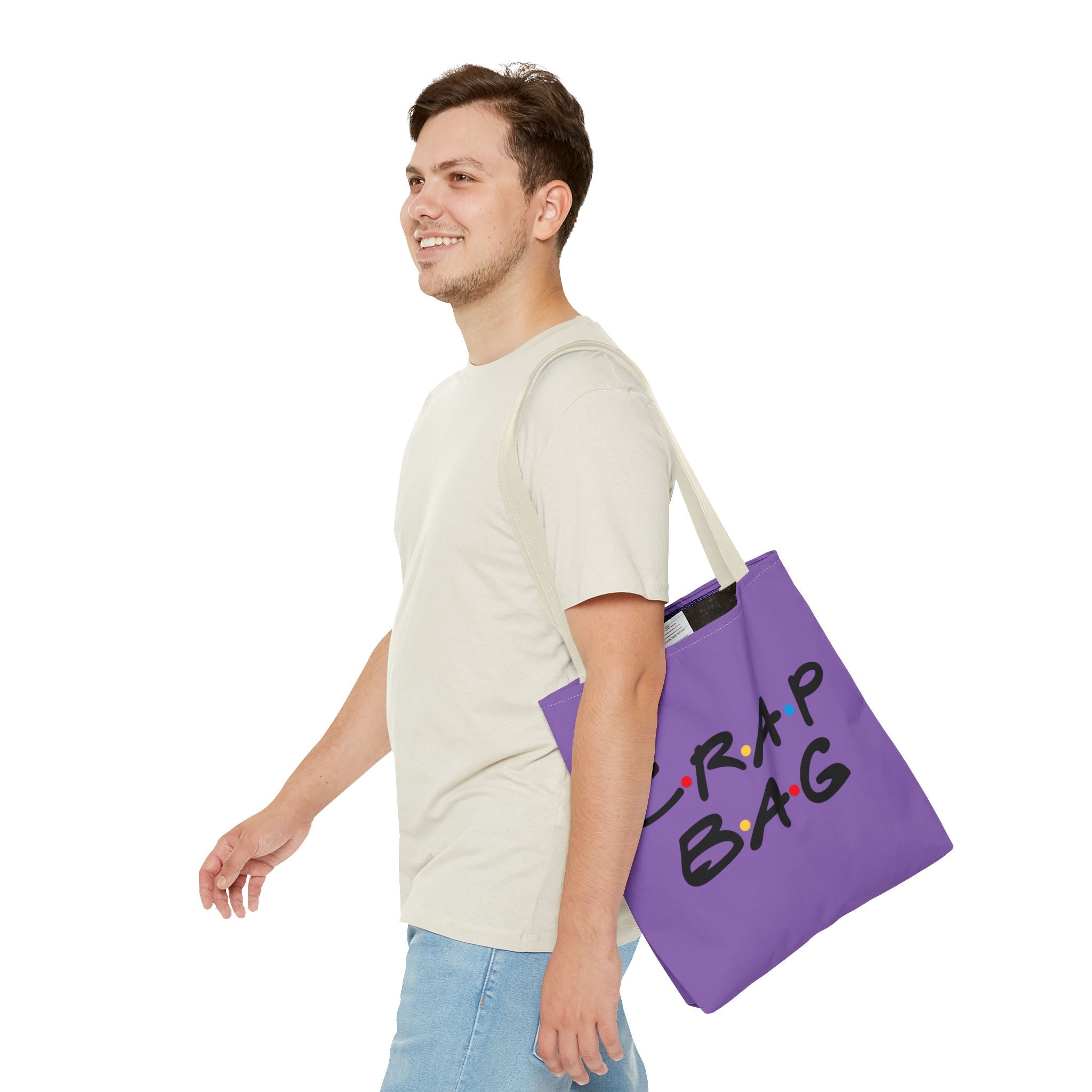 Friends Crap Bag Tote Bag | Purple All-Over Print Tote