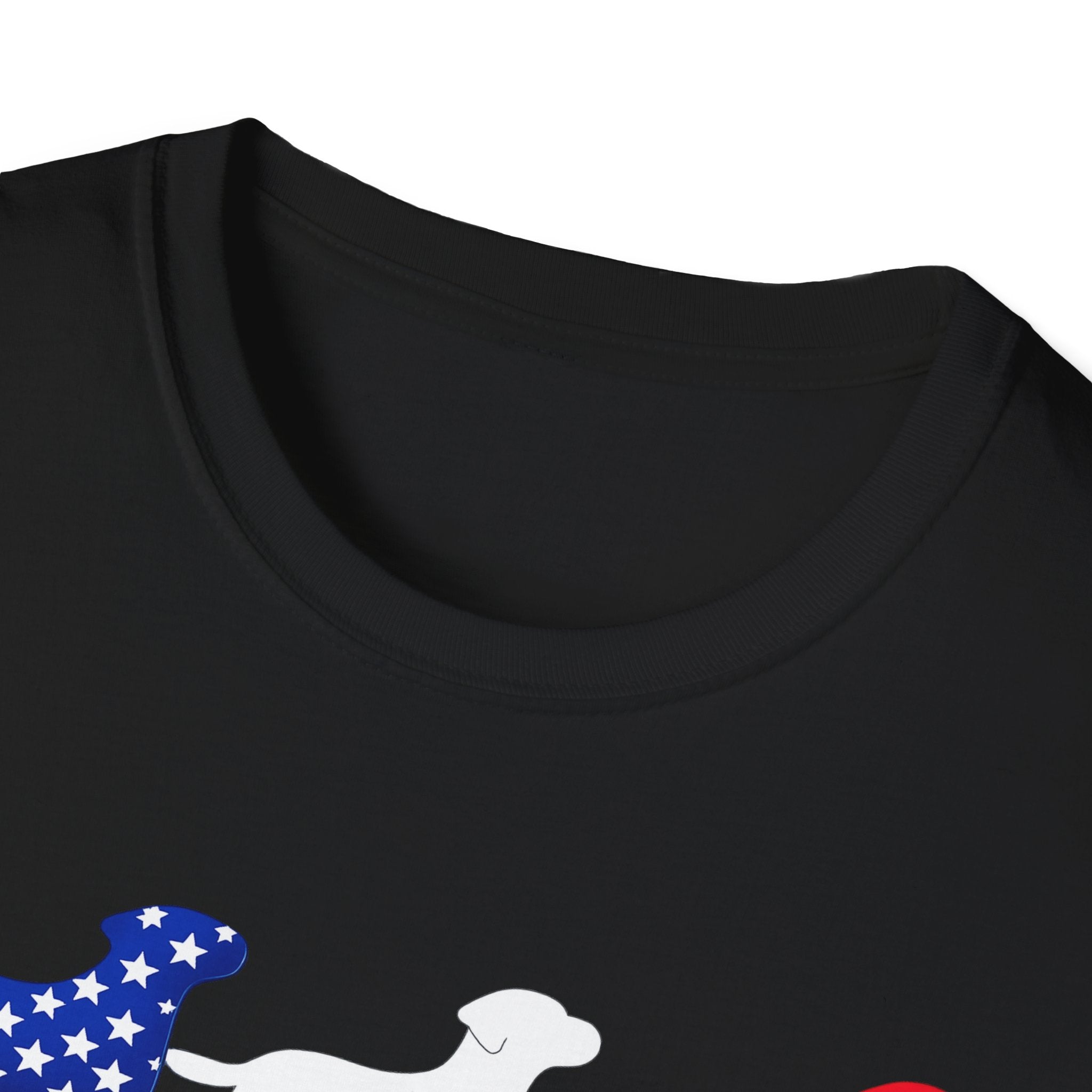 American Flag Labrador Trio T-Shirt | Patriotic Dog Silhouette Tee