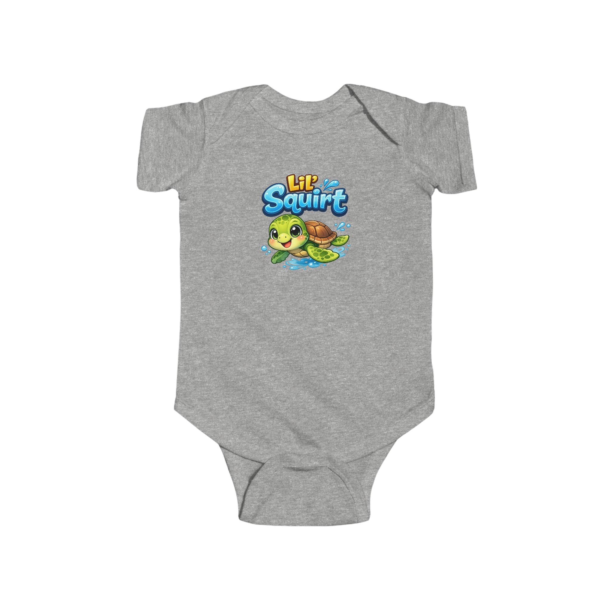 Lil' Squirt Turtle Baby Bodysuit - Cute Beach Sea Turtle Infant Onesie