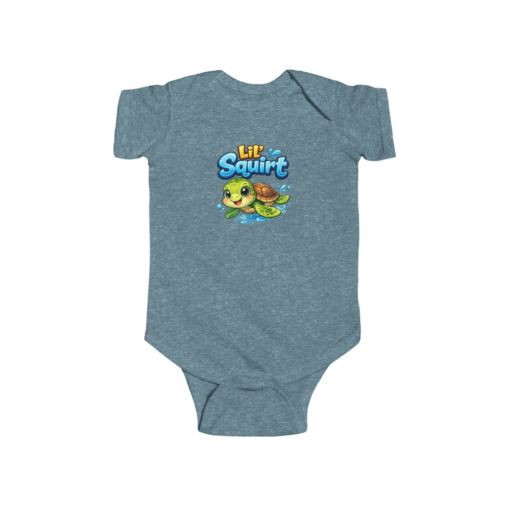 Lil' Squirt Turtle Baby Bodysuit - Cute Beach Sea Turtle Infant Onesie