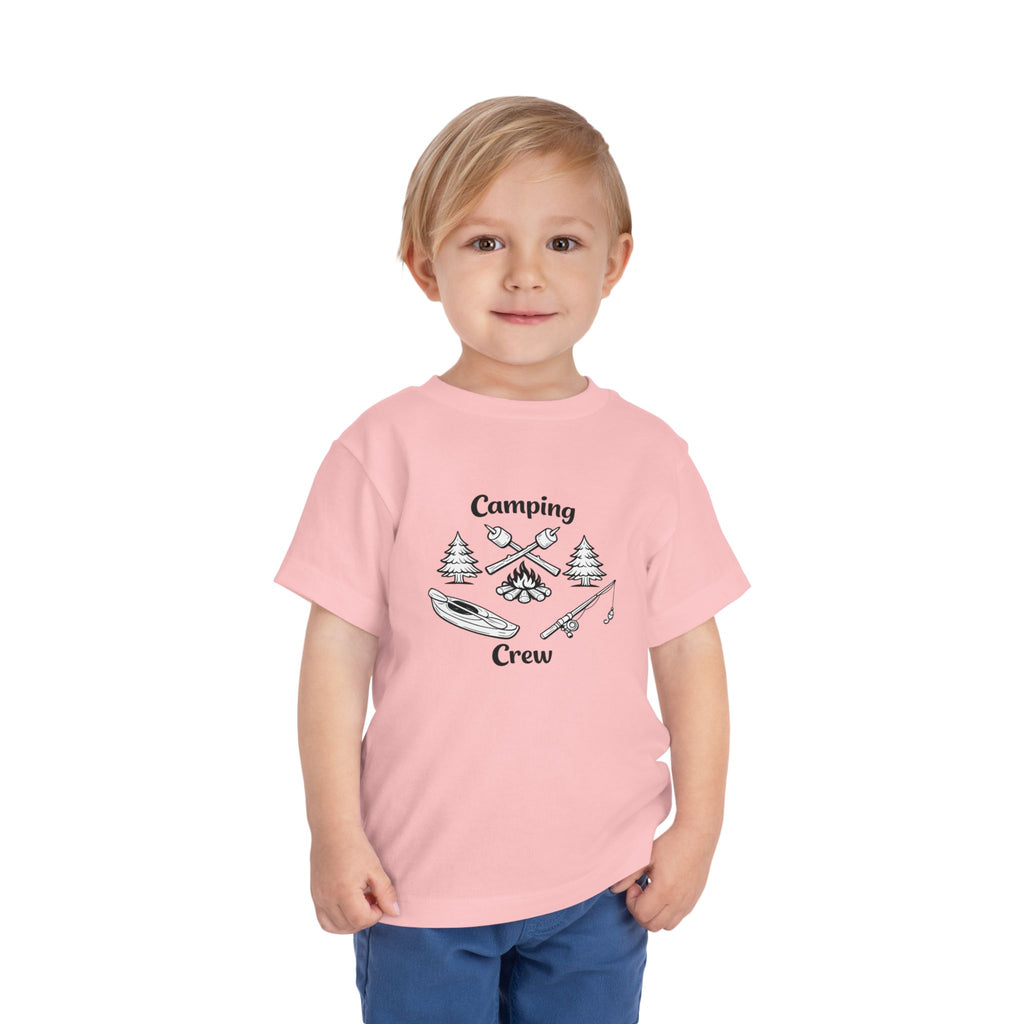 Camping Crew Toddler Tee | Kids Outdoor Camping Shirt, Kayak Fishing Bonfire Design