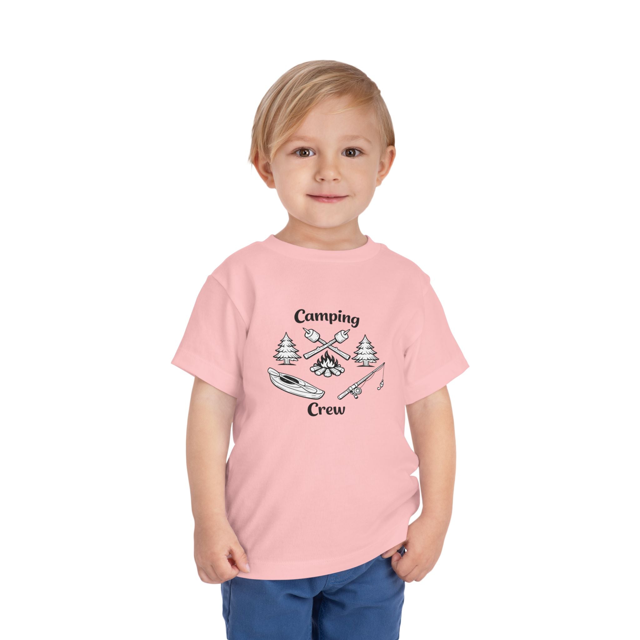Camping Crew Toddler Tee | Kids Outdoor Camping Shirt, Kayak Fishing Bonfire Design