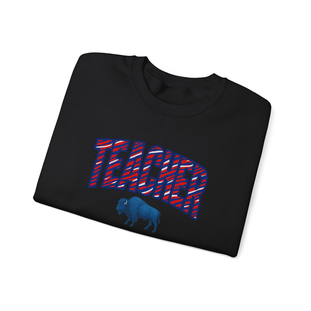 Teacher buffalo plaid arch Sweatshirt | Teacher crewneck