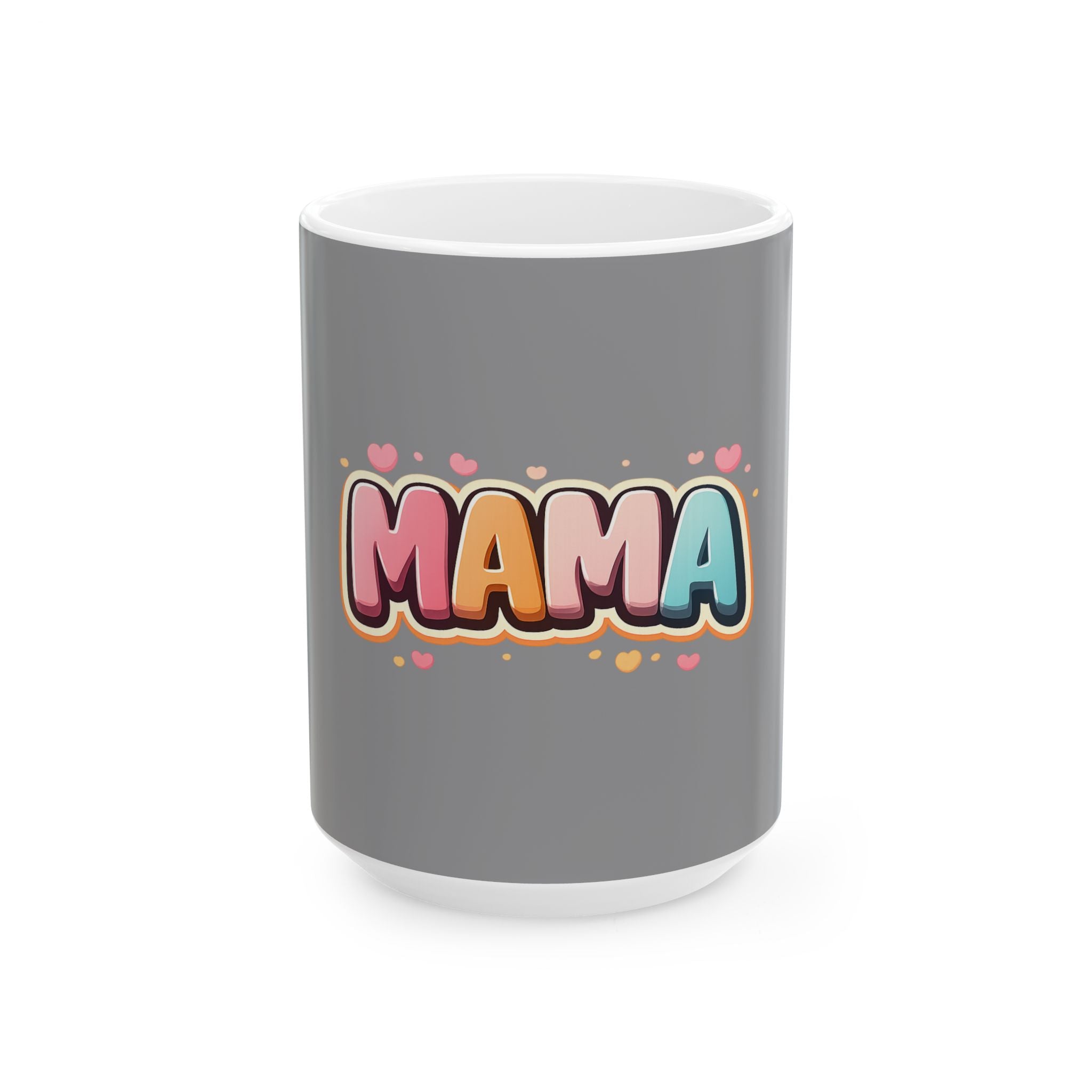 Mama Colorful Heart Ceramic Mug — Gift for Mom, Mother's Day Coffee Cup (11oz & 15oz)