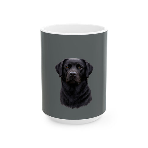 Black Labrador Portrait Mug | Dog Face Coffee Mug, Pet Lover Ceramic Mug