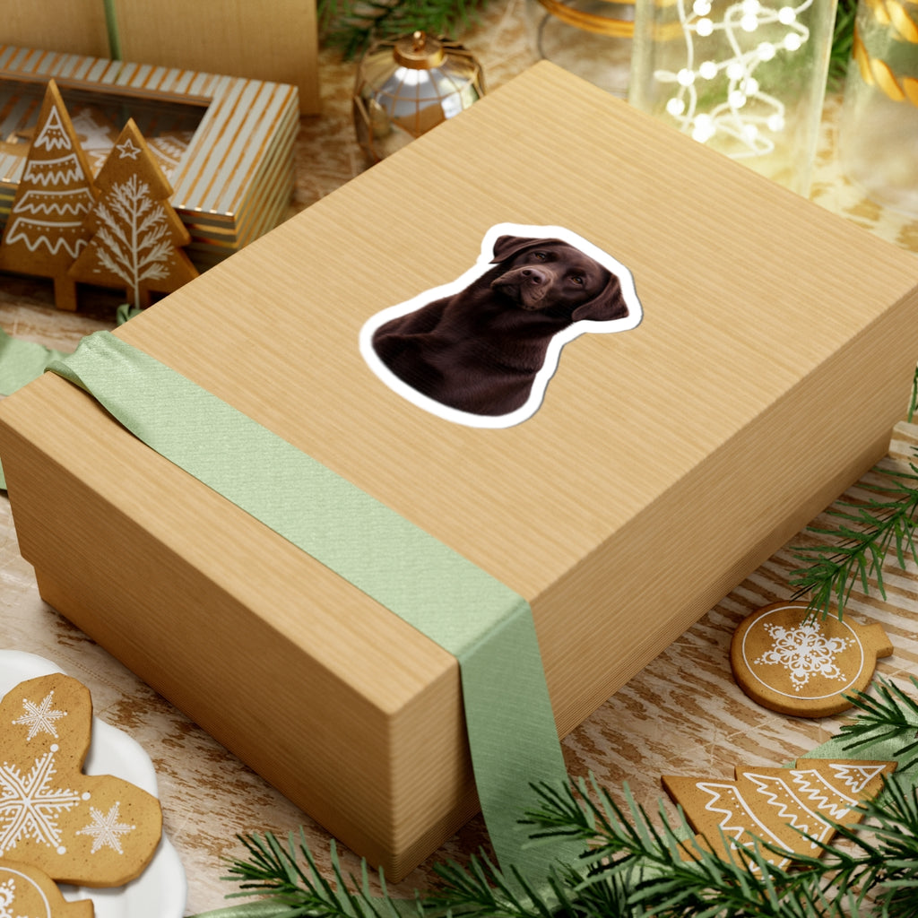 Chocolate Labrador Portrait Sticker | Kiss-Cut Sticker