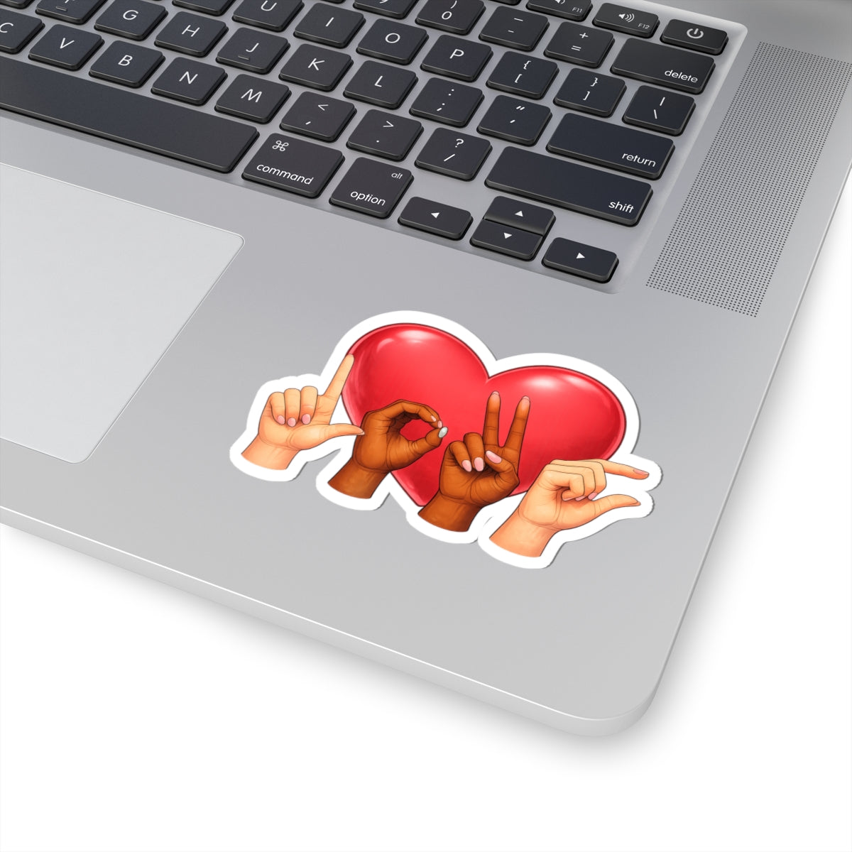 ASL Love Hands Heart sticker | Kiss-cut sticker