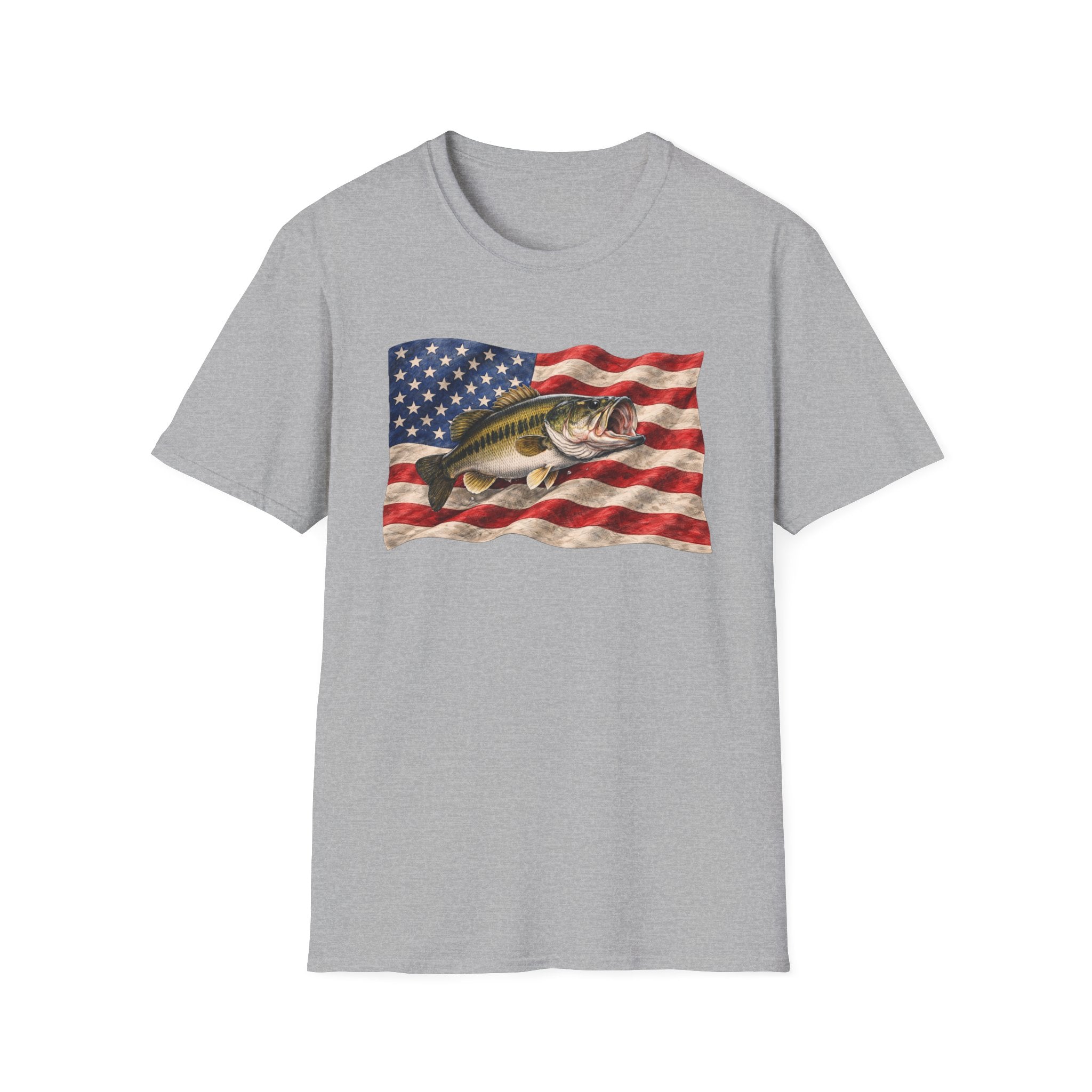 Bass American Flag Unisex Softstyle T-Shirt